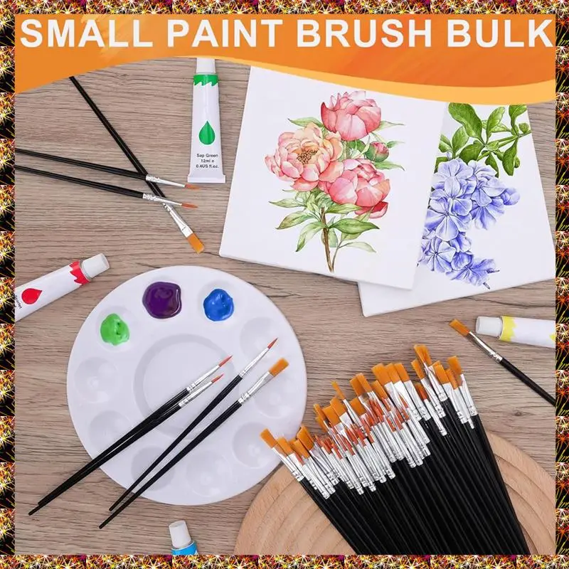 BTCL Paint Brushes,160Pcs Nylon Paint Brushes Acrylic Paint Brushes,Craft Acrylic Paint Brushes For Classroom Oil Watercolor