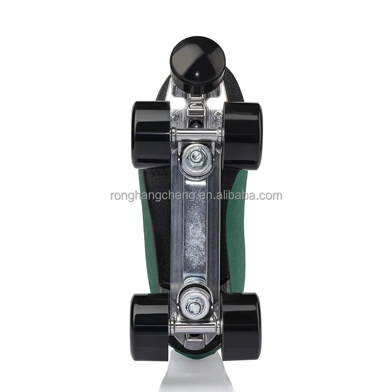 高品質スタイリッシュで快適なスエードグリーン大人の複列ローラースケートローラースケートホイール