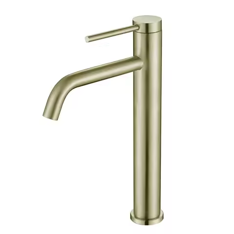 Brushed Gold Bathroom Basin Faucet Cold And Hot Mixer Water Tap Deck Mounted Single Hole &amp; Handle Tall Style Brushed Rose Gold