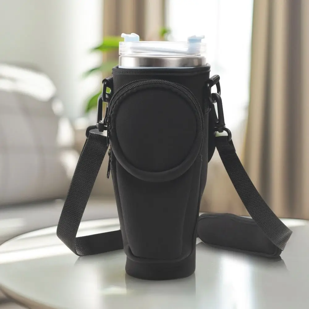 New Neoprene Water Bottle Carrier Bag Adjustable Shoulder Strap Detachable Ice Brave Cup Cover Cup Sleeve for 30/40 Oz Tumbler