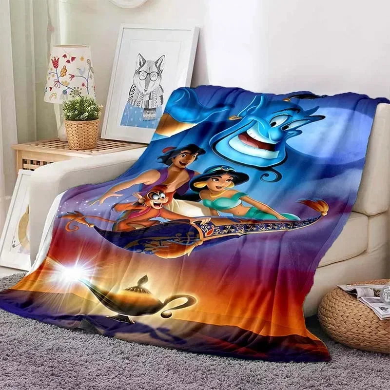 Disney Aladdin Jasmine Blanket for Soft Fluffy Children Throw Sofa Plush 4 Seasons Girl Bedspread Throw Blanket for Sofa Bed