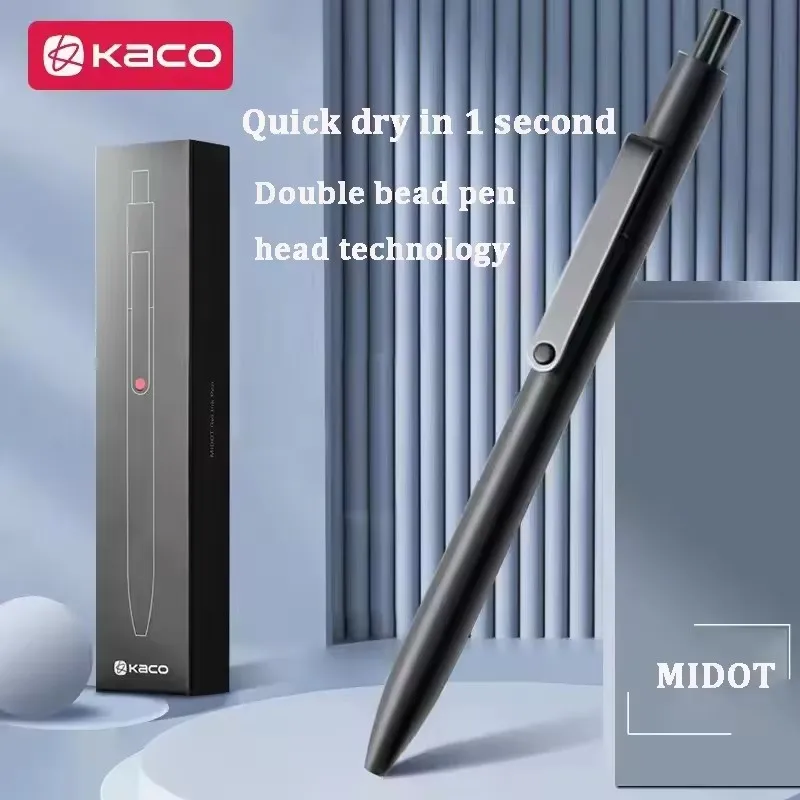 جديد KACO Midot حبر جل رولربال السلس الكتابة القلم ، 0.5 مللي متر غرامة نقطة الحبر الأسود مشبك معدني سعة كبيرة KEFILL عبوات الأقلام #1