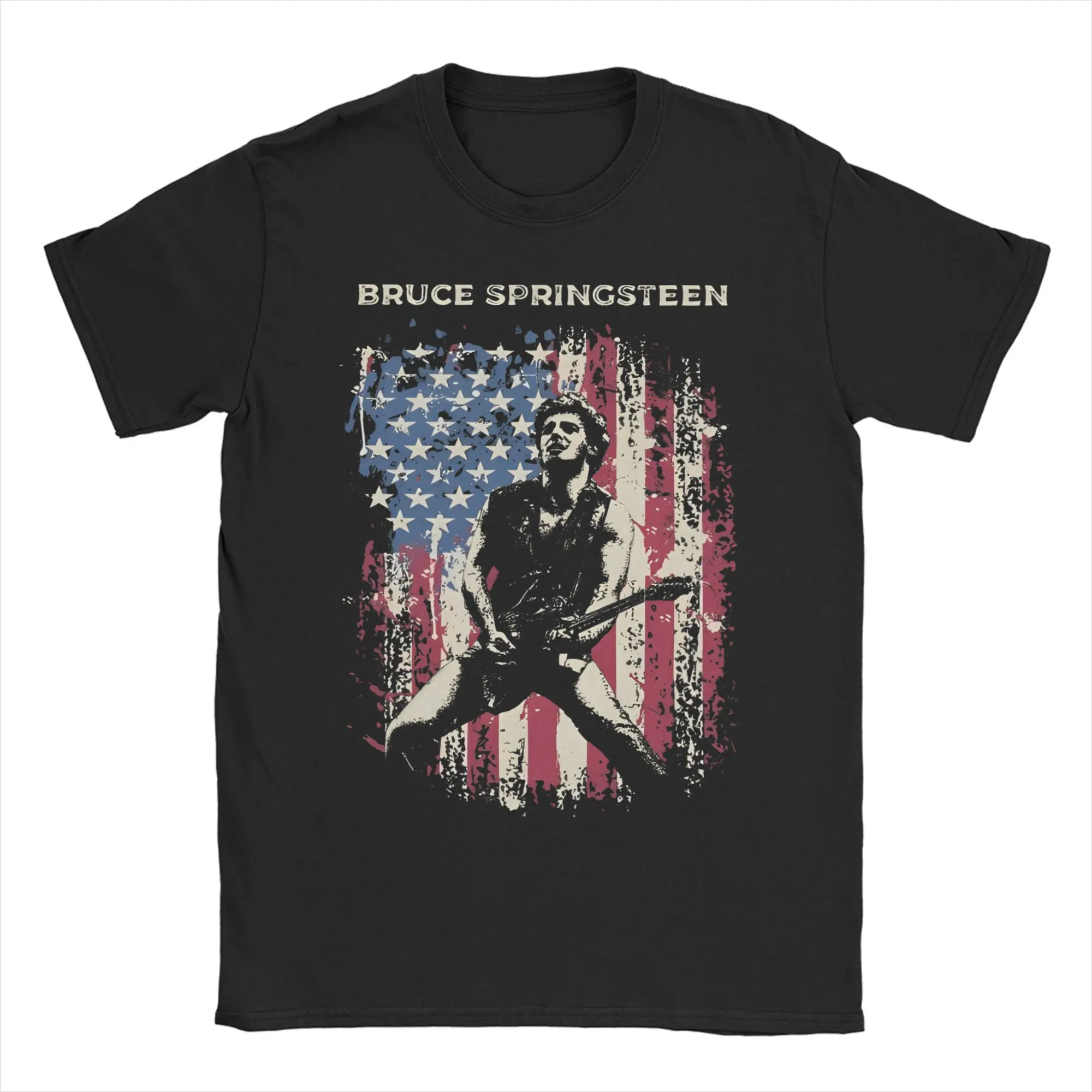 

Мужская футболка Брюса Спрингстали, музыкальная удивительная футболка с коротким рукавом и круглым вырезом, хлопковая классическая одежда