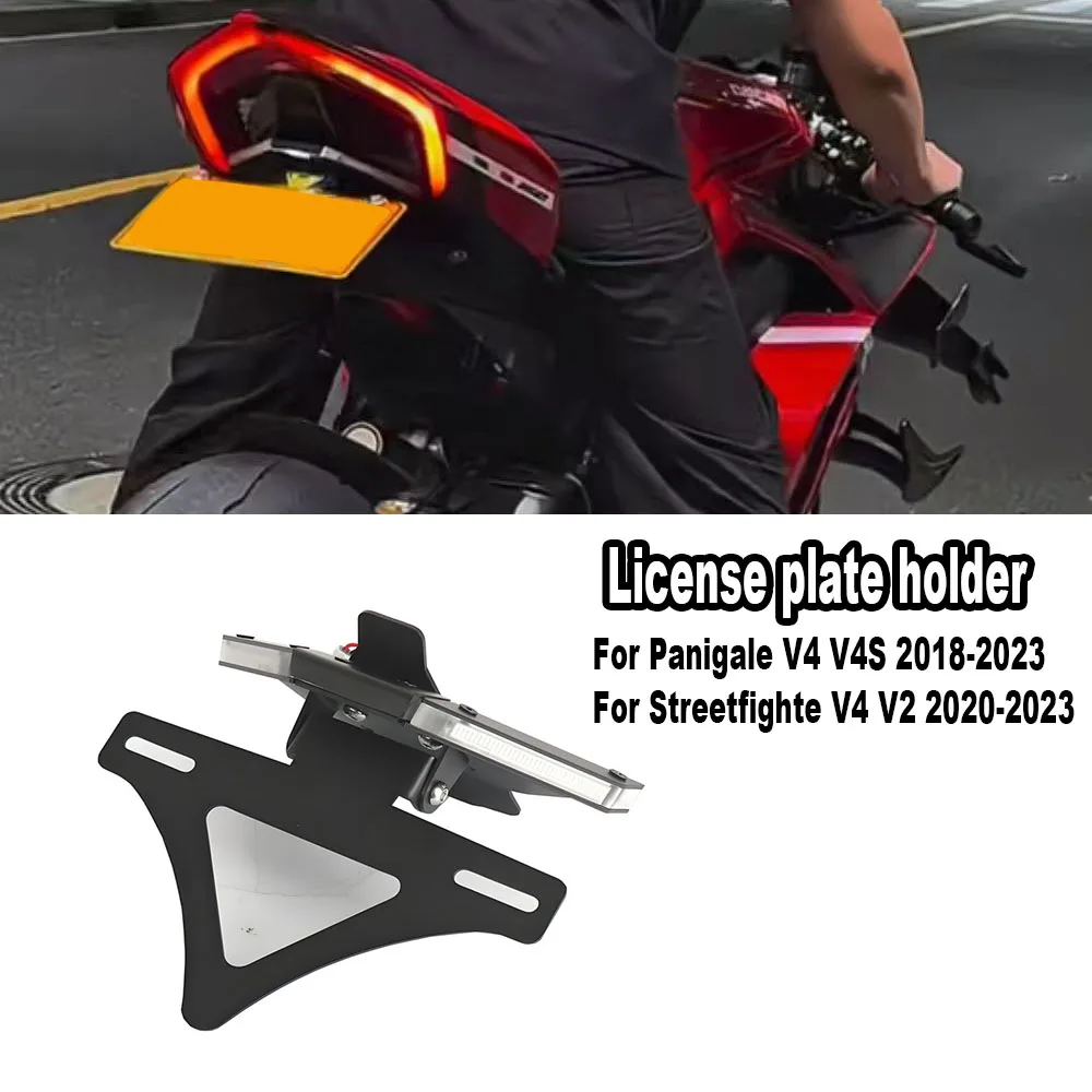 

For Ducati Panigale V4 V4S Streetfighte V4 V2 NEW Motorcycle Rear Short Tail Stock Tidy License Plate Holder Tailstock Bracket K