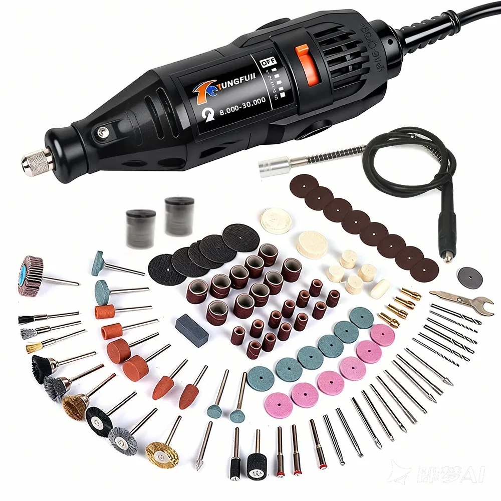ミニ電動ドリル彫刻機、ドレメル回転工具、電動工具対応彫刻グラインダー、アクセサリー、220v