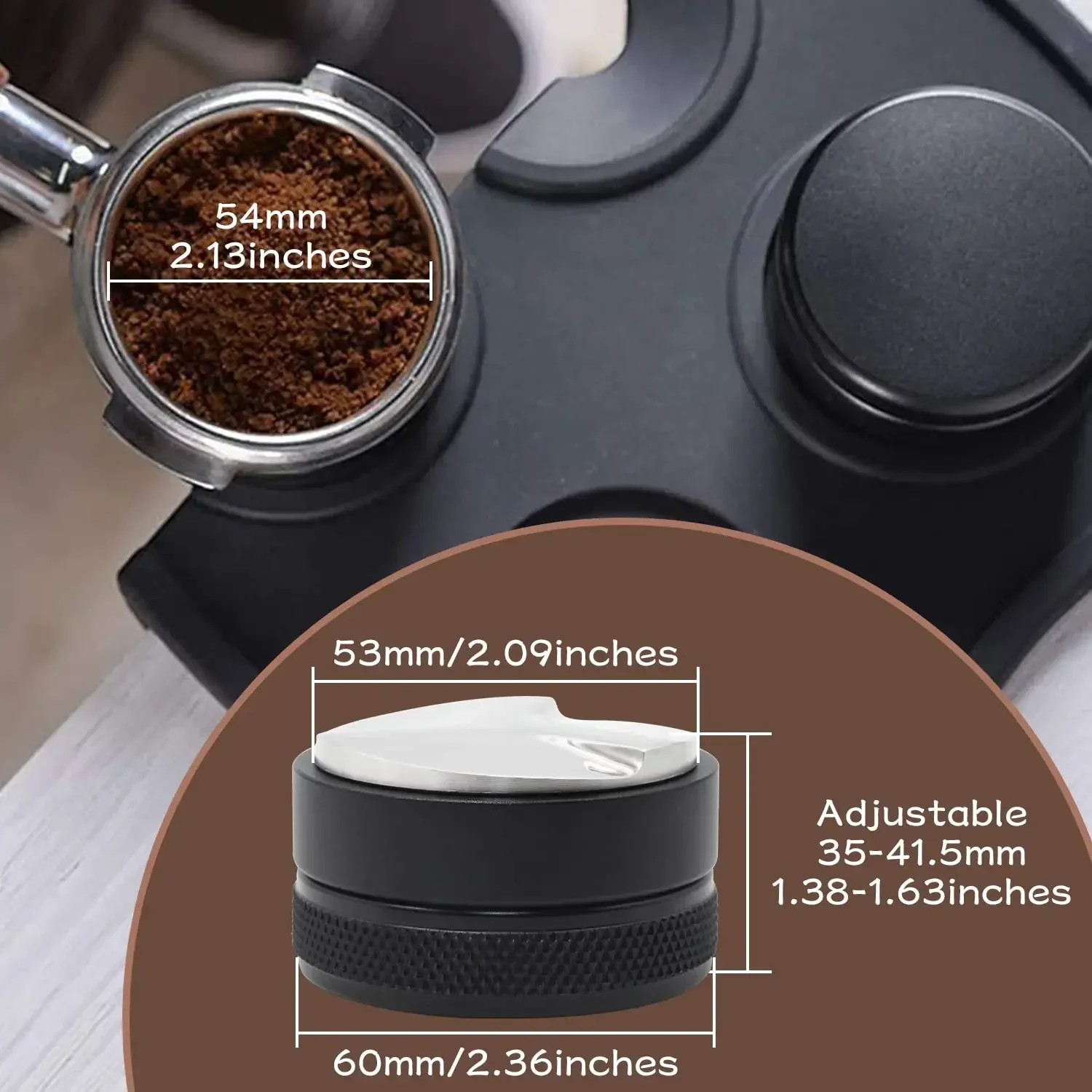 Kitchen Coffee Distribution Tool - Espresso Coffee Leveler Tool for Portafilter - Barista Espresso Accessories Adjustable Depth