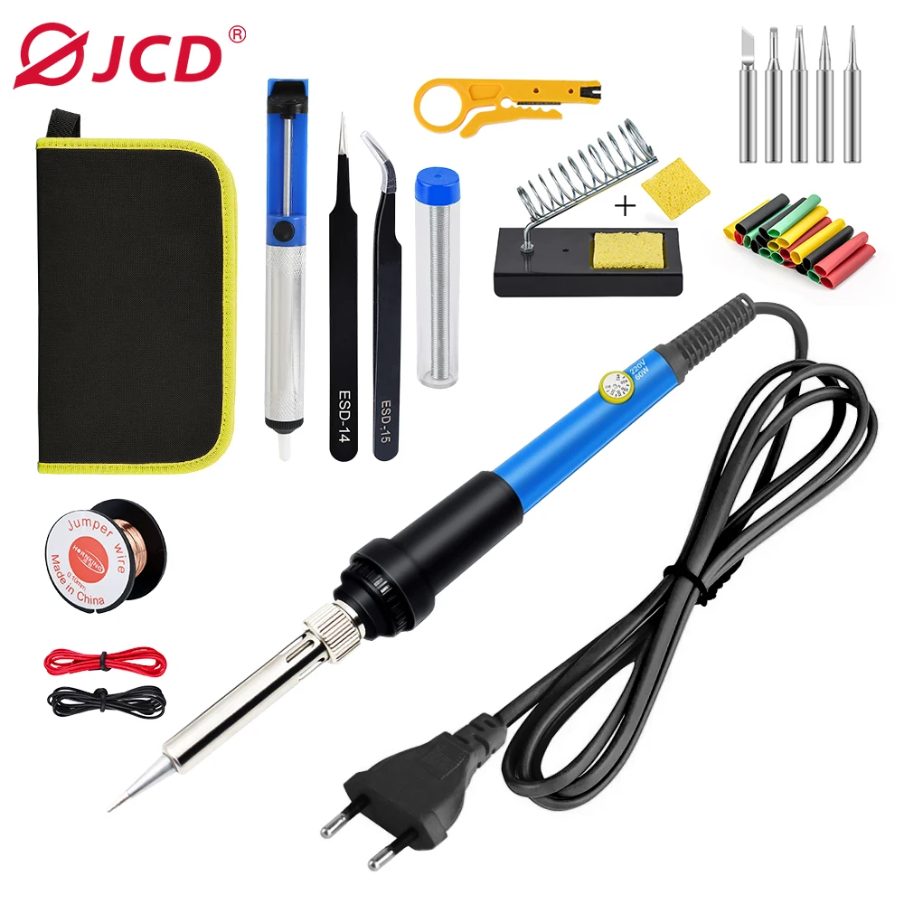 

JCD 908A Soldering Iron Adjustable Temperature 60W 110V/220V Solder Iron Rework Station Handle Heat Pencil Welding Repair Tools