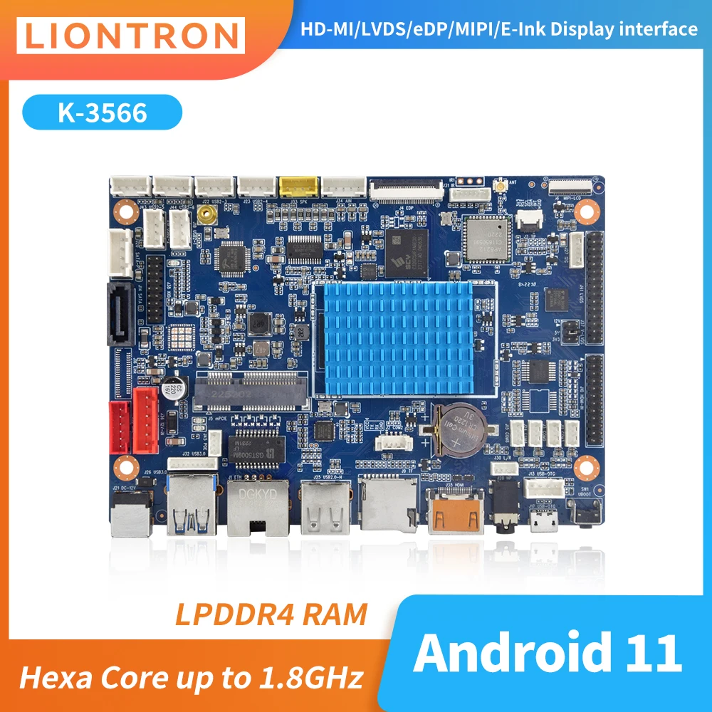 

LIONTRON Rockchip RK3566 Development Board DDR4 8GB RAM PCBA support Linux Android OS Motherboard K-3566 for Vending machine