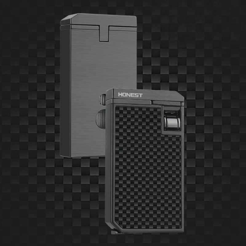 

HONEST Dual Jet Flame Refillable Lighter for Cigars Premium Windproof Business Gift for Men Elegant Metal Cigar Accessory
