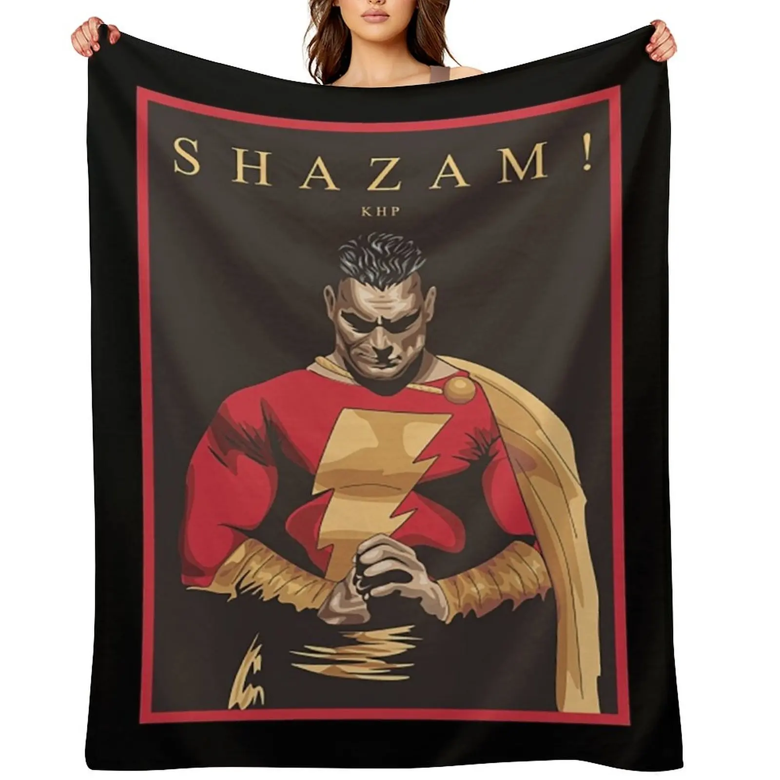 

Shazam T-ShirtSHAZAM ! Throw Blanket Sofa Throw Luxury Designer Bed linens Cute Blankets