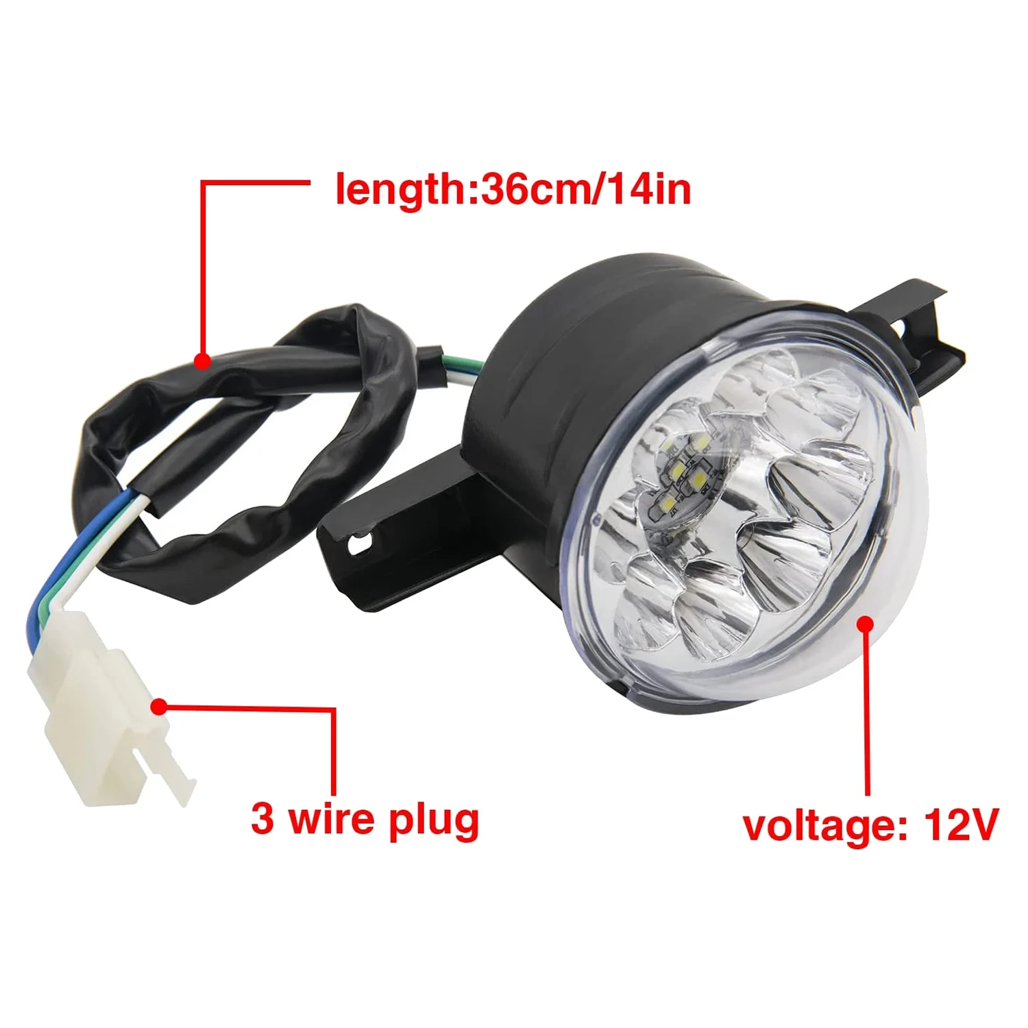 2 pçs 12v led atv farol dianteiro 125cc 150cc 250cc 300cc faróis para chinês taotao jcl baja yamoto kazuma roketa