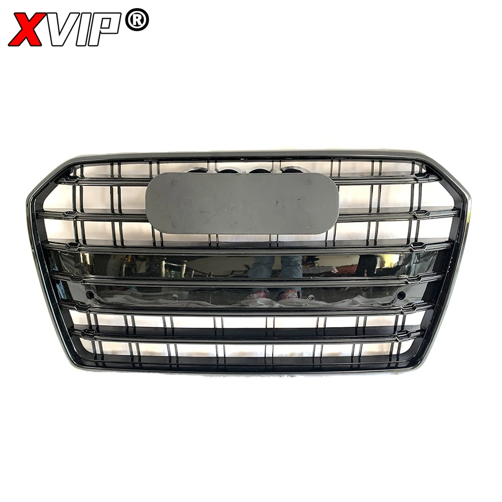 شواء مشعاع أسود لامع XVIP ، شبكة لمعان علوي لأودي A6 S6 C7-من شبك سباق طراز S ، شبكة مصد أمامي
