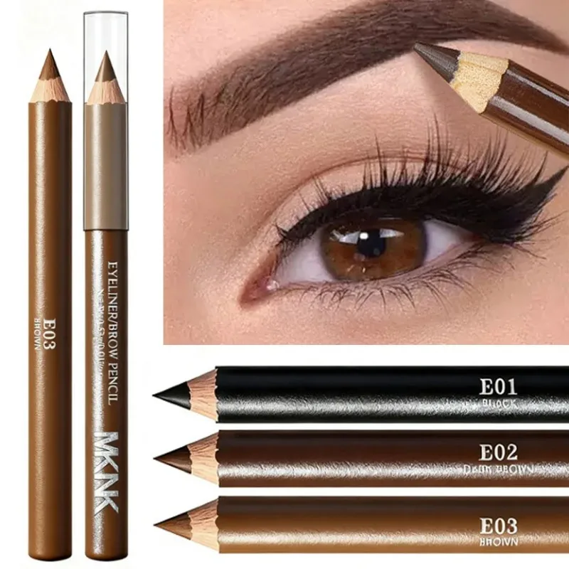 3 Colors Wooden Eyebrow Eyeliner Pencil Waterproof Smudge Proof Matte Brown Hard Tip Brow Pencil for Brows Enhancers Eyes Makeup view 3