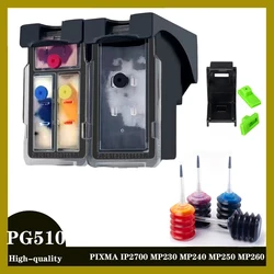 Refillable for Canon PG510 CL511 PG-510 CL-511 Ink Cartridge For PIXMA IP2700 MP230 MP240 MP250 MP260 MP270 MP280 510XL 511XL