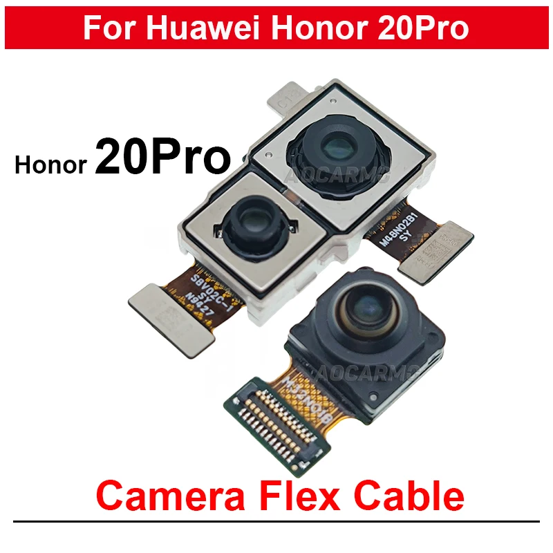 

For Huawei Honor 20 Pro Rear Macro Wide Back Main Cameras + Front Facing Camera Module Flex Replacement Parts