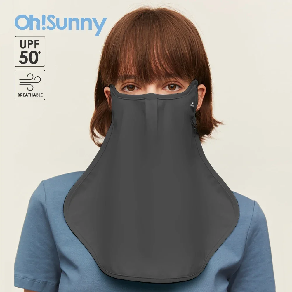 OhSunny Women Sun Protective Scarf Neck Protector Anti-Dust Quick Dry Soft Breathable Washable Adjustable Solid Summer Face Mask