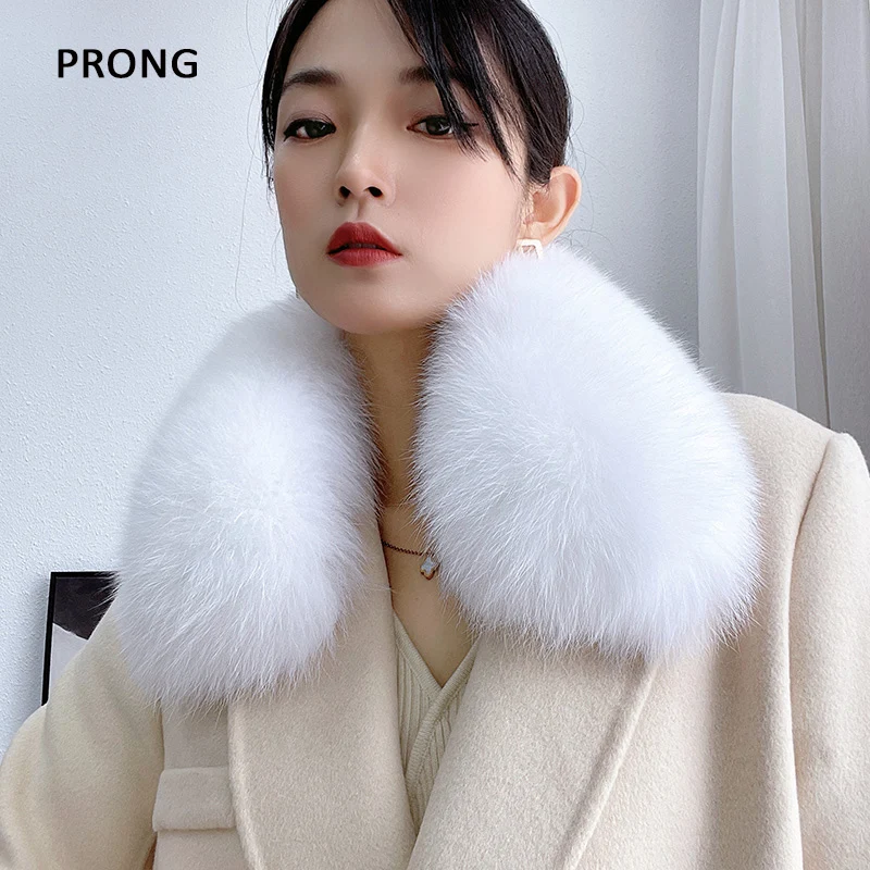 

Fox Fur Collar Winter Real Fur Scarf Jacket Coat Decor Collar Shawl Detachable Lady's Big Scarives