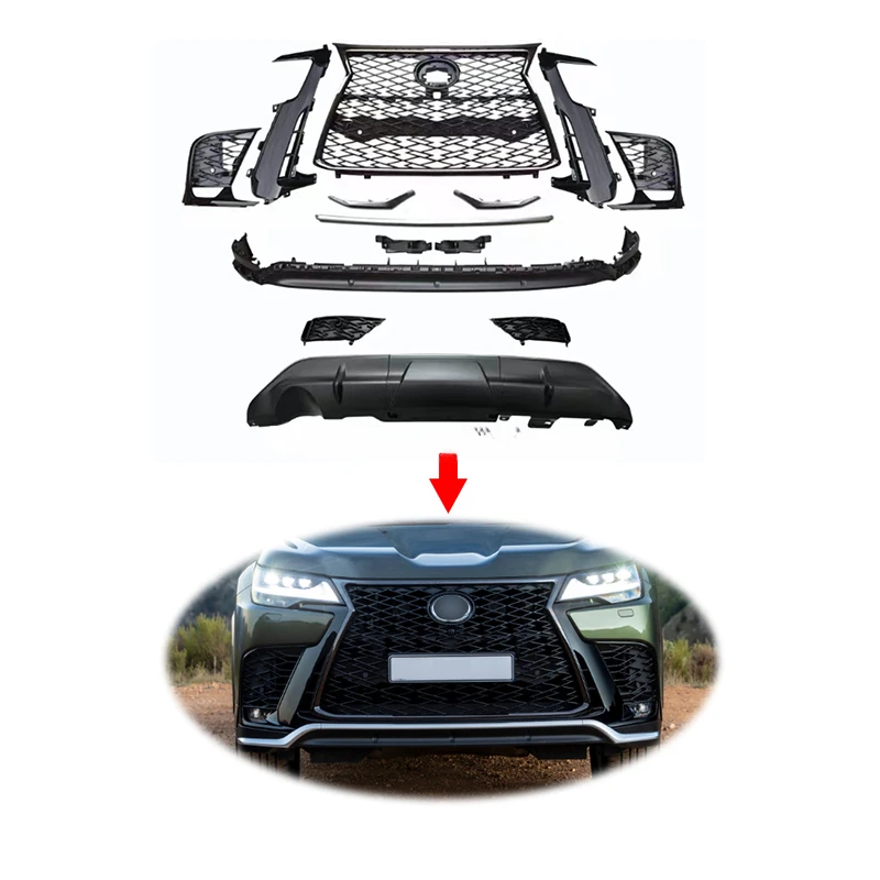 

Facelift F-sport LX600 body kit front lip for LX LX 600 accessories bodykit front bumper rear bumper sport grille 2022