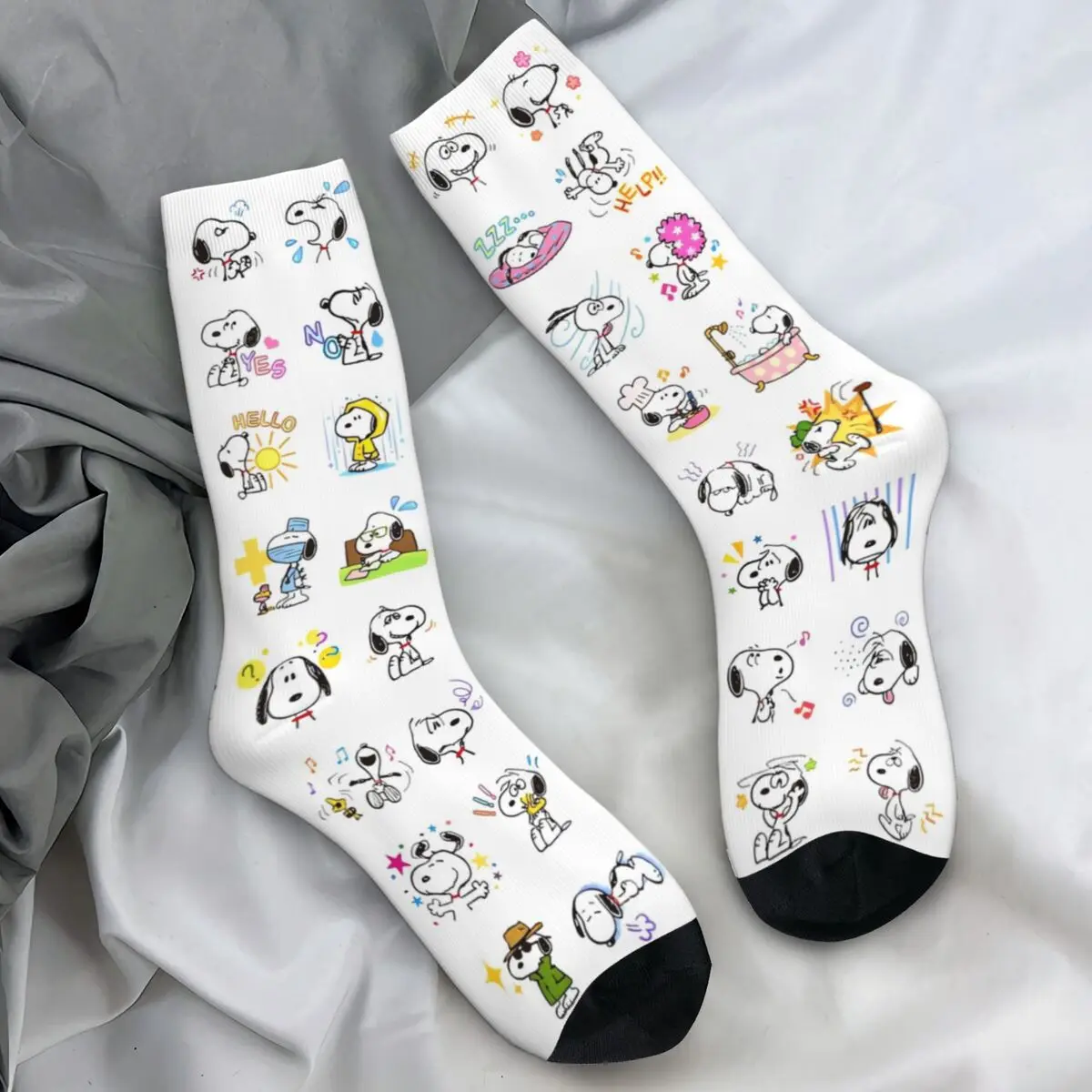 Snoopy Socks Miniso Funny Stockings Men Quality Outdoor Sports Socks Autumn Printed Anti Skid Socks