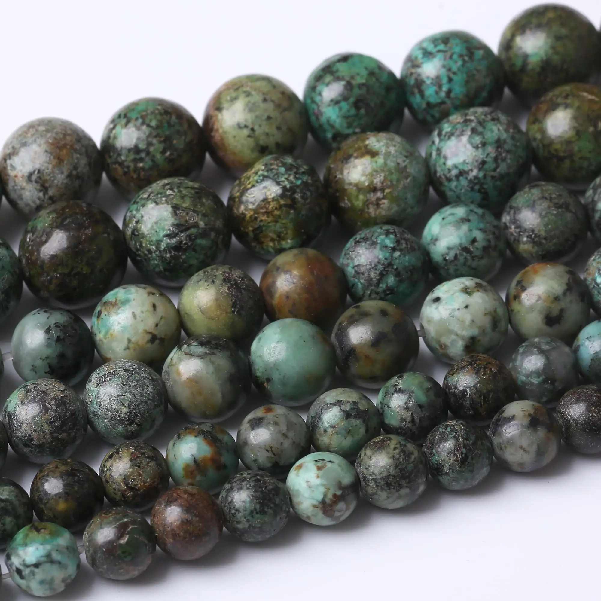 Natursteinperlen, 4/6/8 mm, afrikanischer Türkis, rund, lose Distanzperlen für Schmuckherstellung, DIY-Armbänder, Ohrring-Zubehör