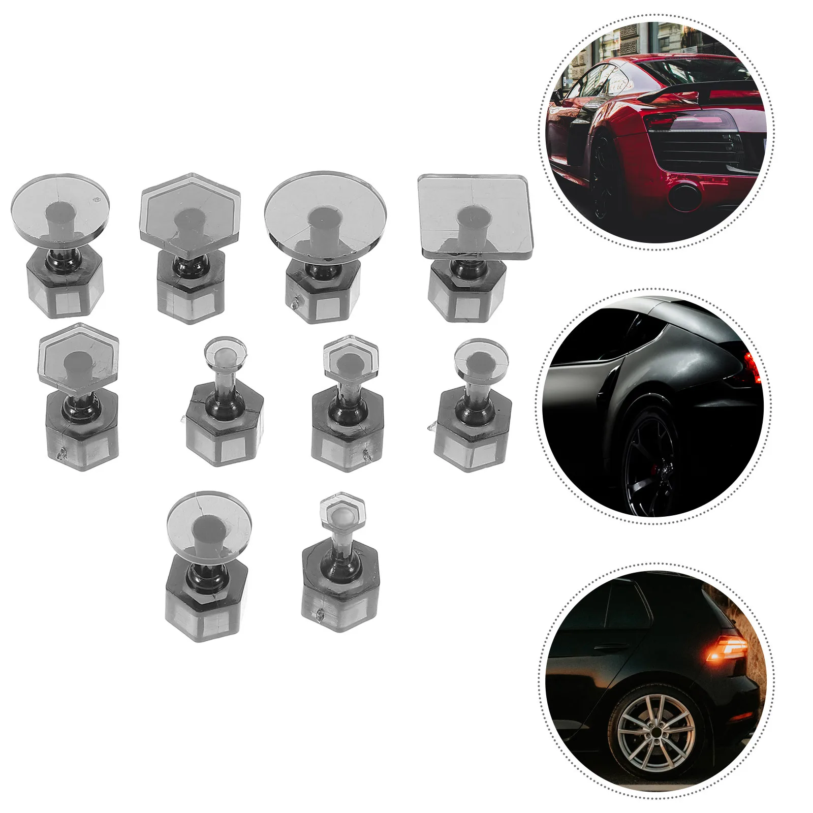 

10Pcs Car Dent Puller Tabs Kit Seamless Auto Body Repair Easy Apply Pulling Tabs Quick-Fix Dent Removal Tools Portable Repair