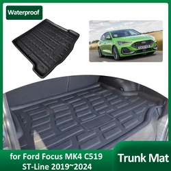 Car Trunk Mat for Ford Focus MK4 C519 ST-Line 2019~2024 Tray Waterproof Rear Luggage Cargo Boot Pad Liner Cover Rug Accessories