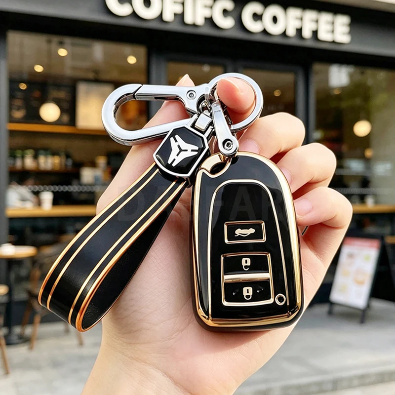 

Чехол для автомобильного ключа из ТПУ с 3 кнопками для Toyota Yaris, Hiace 2020, Hiace 200, Sienta, защитный чехол-брелок для пульта ДУ