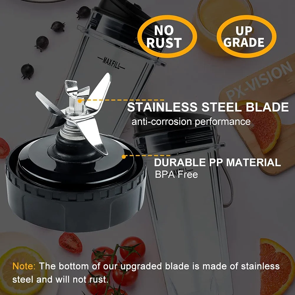 Parti di ricambio per lame estrattore a 6 alette per frullatore Nutri Ninja BL770 BL780 BL660, set di tazze monodose da 16 Oz CALDO