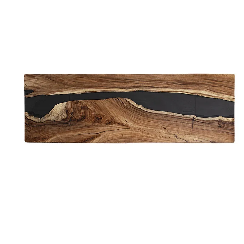 Simple Solid Wood Epoxy Resin River Ice Crystal Table South American Walnut Surface Large Board Tea Table Log Coffee Table Panel