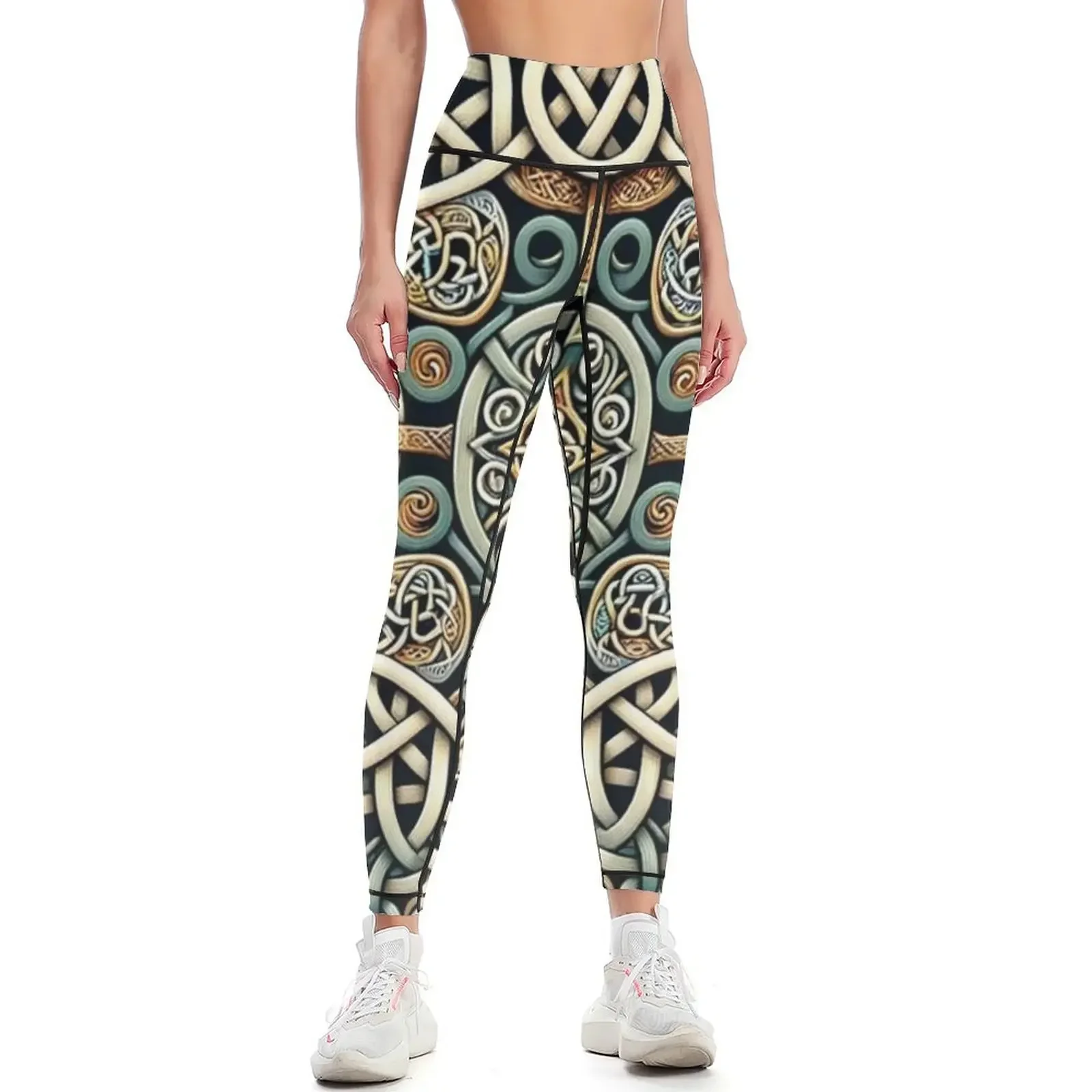 

Celtic Knot Symbol Print Pattern Leggings sportswear gym Women's high waist sport legging push up tights for Womens Leggings
