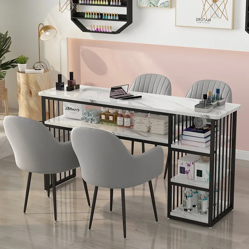 High-quality Modern Wrought Iron Manicure Station For Commercial Furniture Nail  Economical Upscale Professional Manicure Table