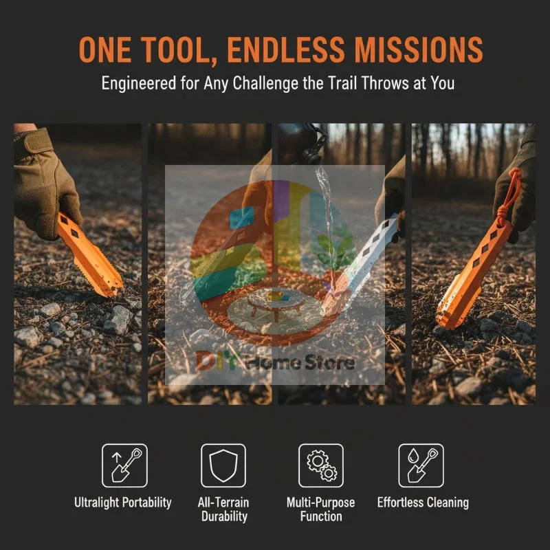 Aluminum Alloy Digging Shovel Portable Sturdy Camp Trowel for Backpacking Tent Stake Digging Hiking Survival