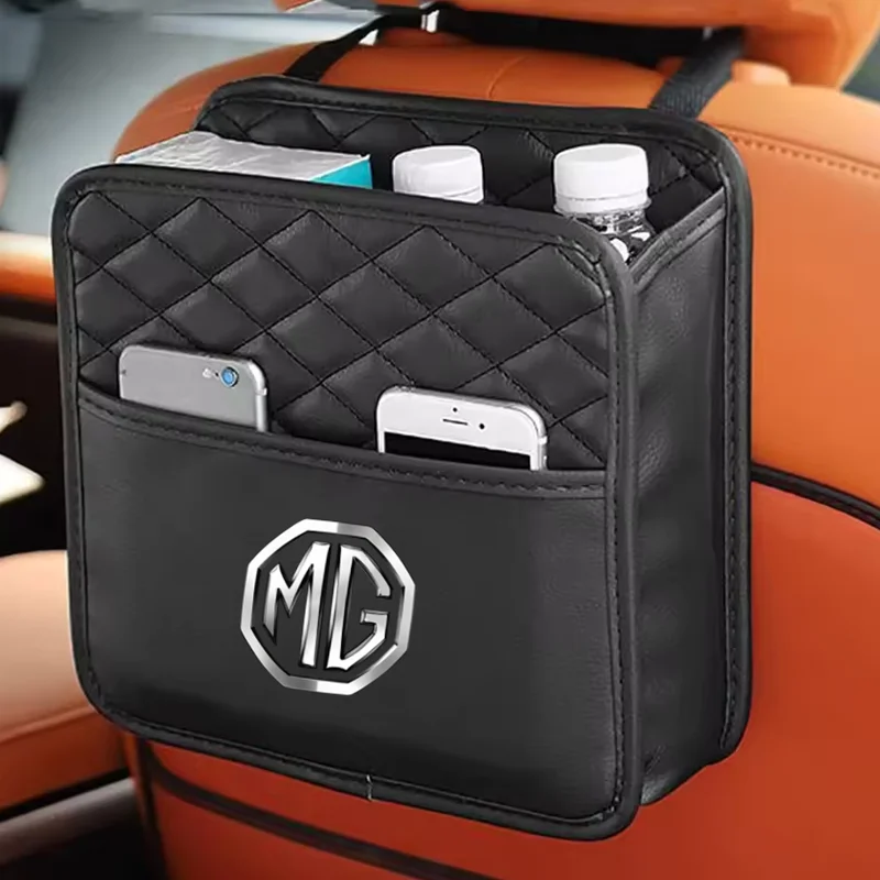 

Multi-functional Car seat back storage bag Leather storage bag For MG Morris Garages MG 6 3 5 7 TF ZR ZS HS GS GT Hector RX5 RX8