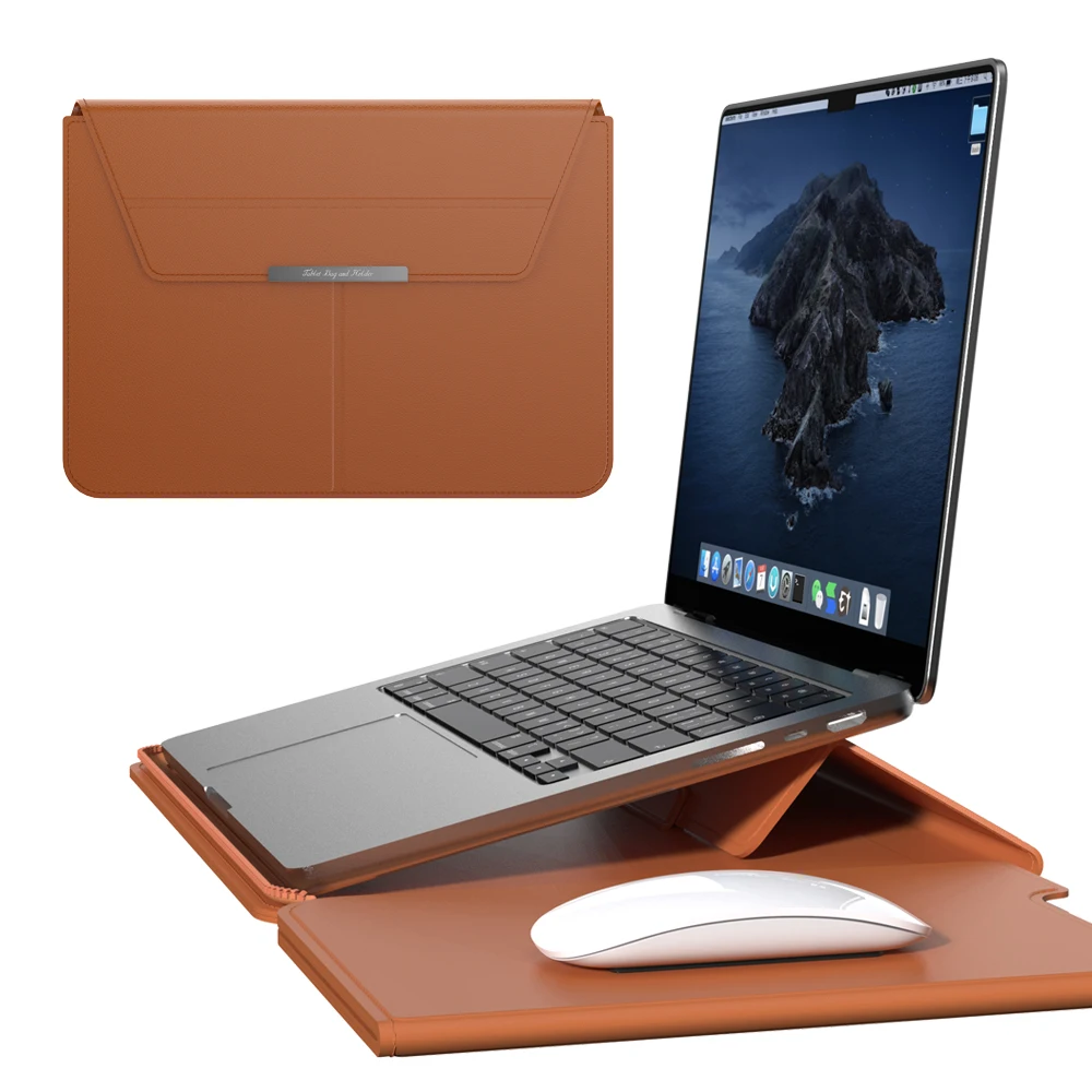 Laptop Liner Sleeve for Macbook Air 13.6 Case 13.3 15.4 Unisex Waterproof Letters Sleeve Envelope Leather Laptop Sleeve Pouch
