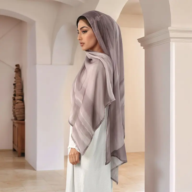 Women's Printed Modal Rayon Hijab Scarf Muslim Watercolor Hijabs Digital Printing Shawls Islam Turban Ramadan Headscarf Scarves - Image 2