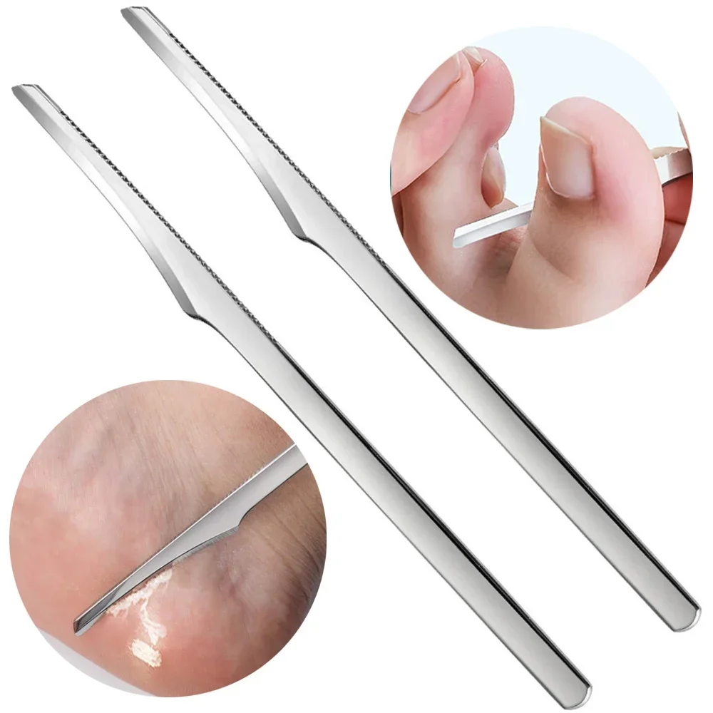 2/3Pcs Stainless Steel Foot Scraper Pedicure Knife Professional Remove Dead Skin Foot Heel Scraping File Manicure Tools