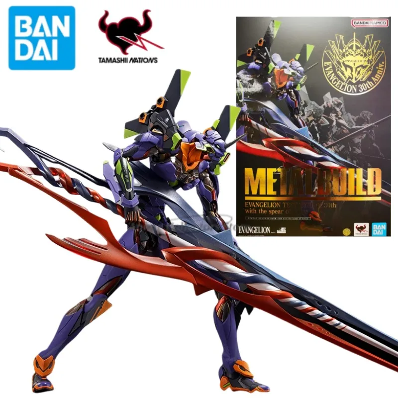 

В наличии оригинальная Bandai EVANGELION METAL BUILD EVA-01 30th с копьем Gaius, аниме-фигурка, модель EVA, игрушка