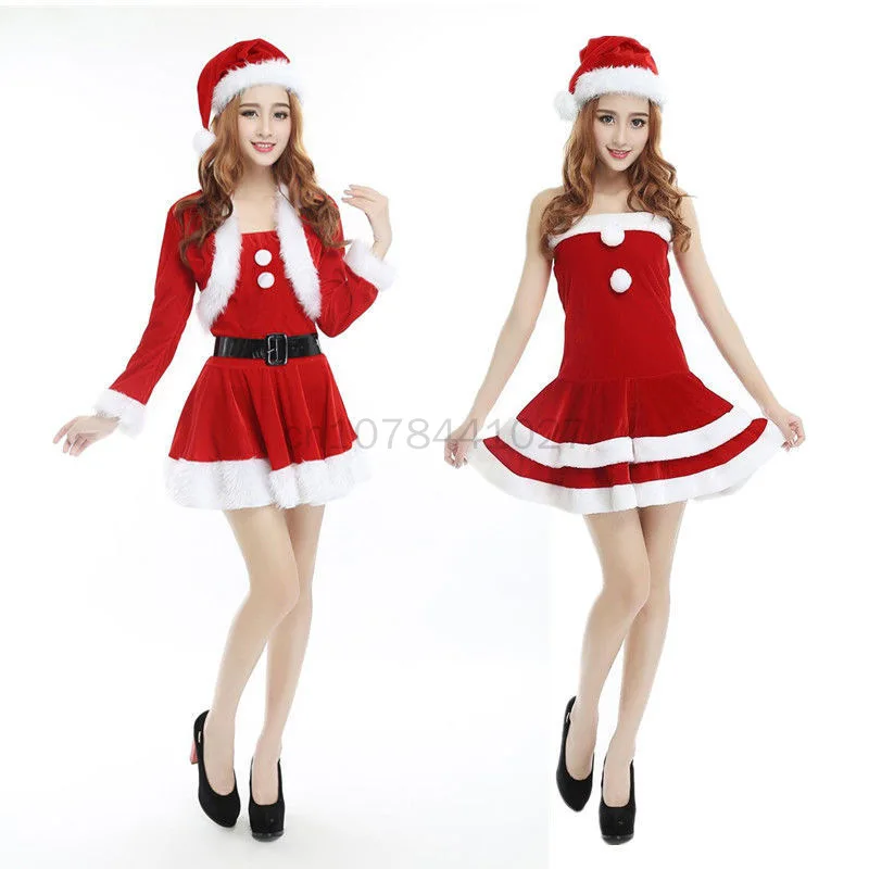 2023 Kerstkleding Vrouwen Cosplay Santa Claus Kostuums Set Rok Pak Cape Vakantie Jurk Xmax Carnaval Verkleedfeest