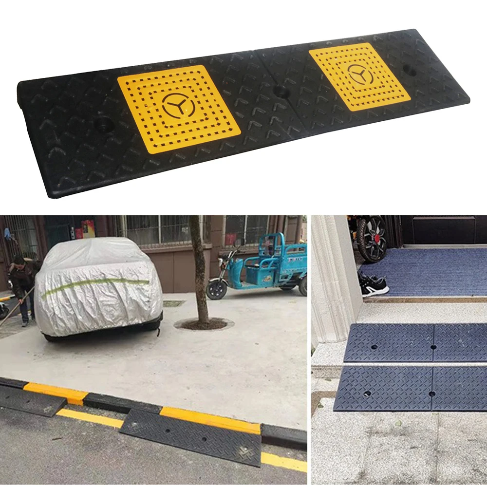 1 Pcs Step slope Wheel ramp Parking lot steps and ramps Rubber ramp Car wash room wheel ramp Car repair ramp 100x25x4cm