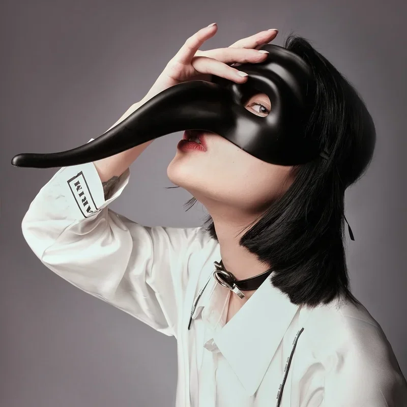 

Swallowtail Butterfly Square Face Mask Women Full Face Cover Long Nose Protection Singer Mask Hip Hop Bar Props Tik Tok Hot Sale