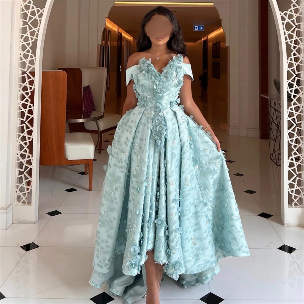 Jersey Draped Applique Party Ball Gown Off-the-shoulder Bespoke Occasion Gown Long Dresses