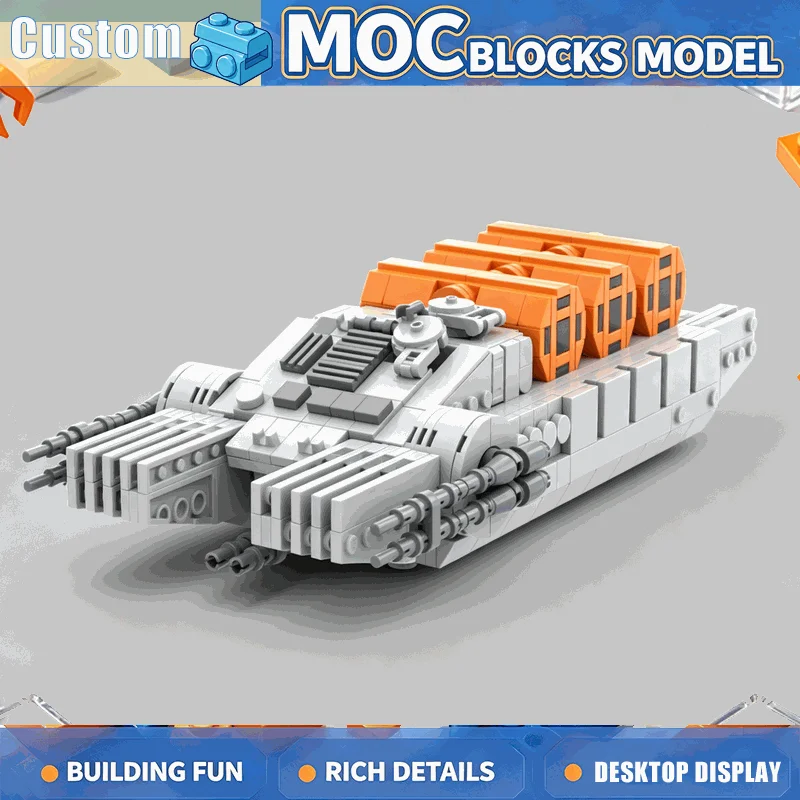744PCS MOC Sci-Fi Battle Hovertank Armored Vehicle Model Custom Building Blocks DIY Creative Assembly Educational Toy Xmas Gift