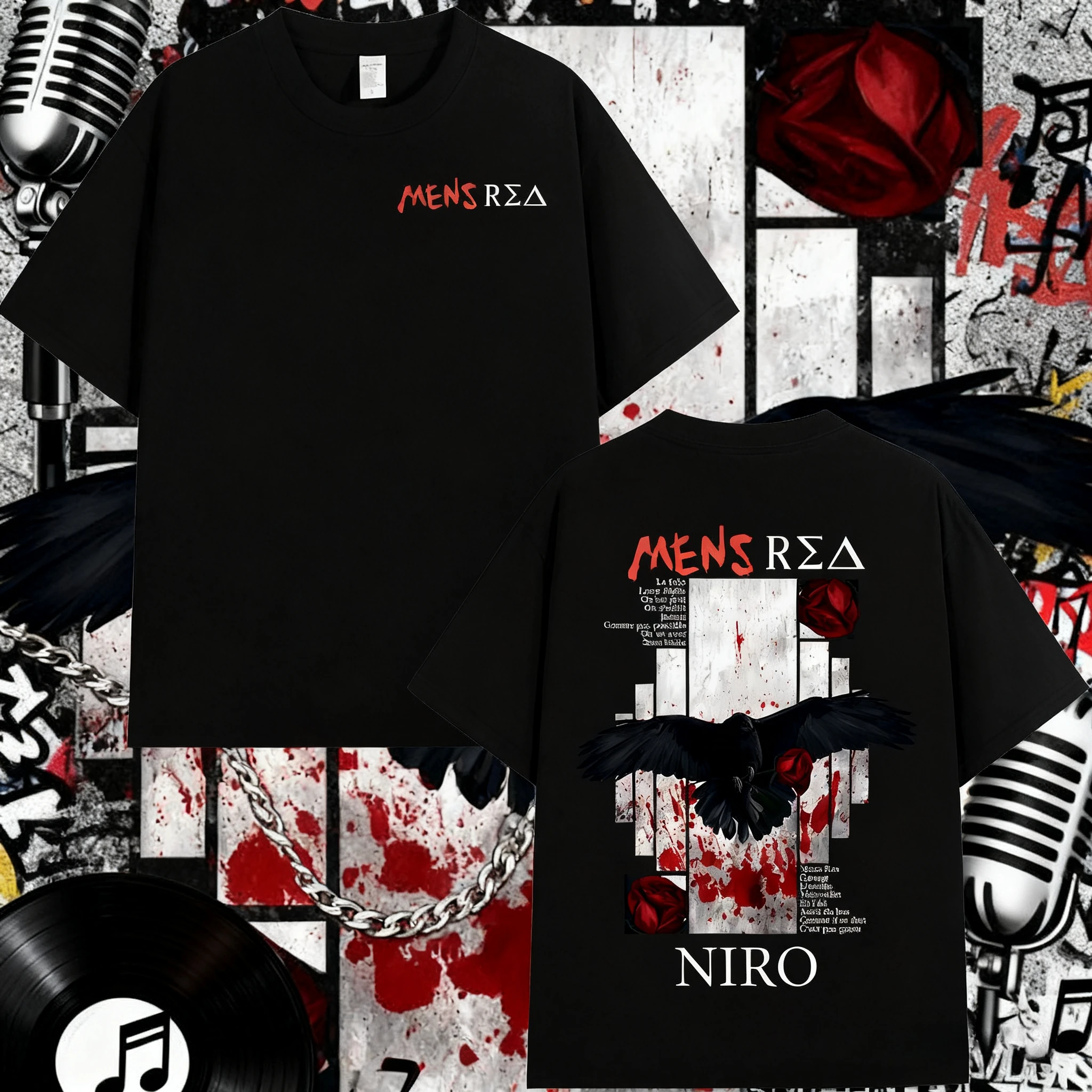 

2025летний рэпер Niro OX7 Criminal Intention альбом графическая футболка мужская модная хлопковая футболка в стиле хип-хоп уличная повседневная рубашка в стиле ретро