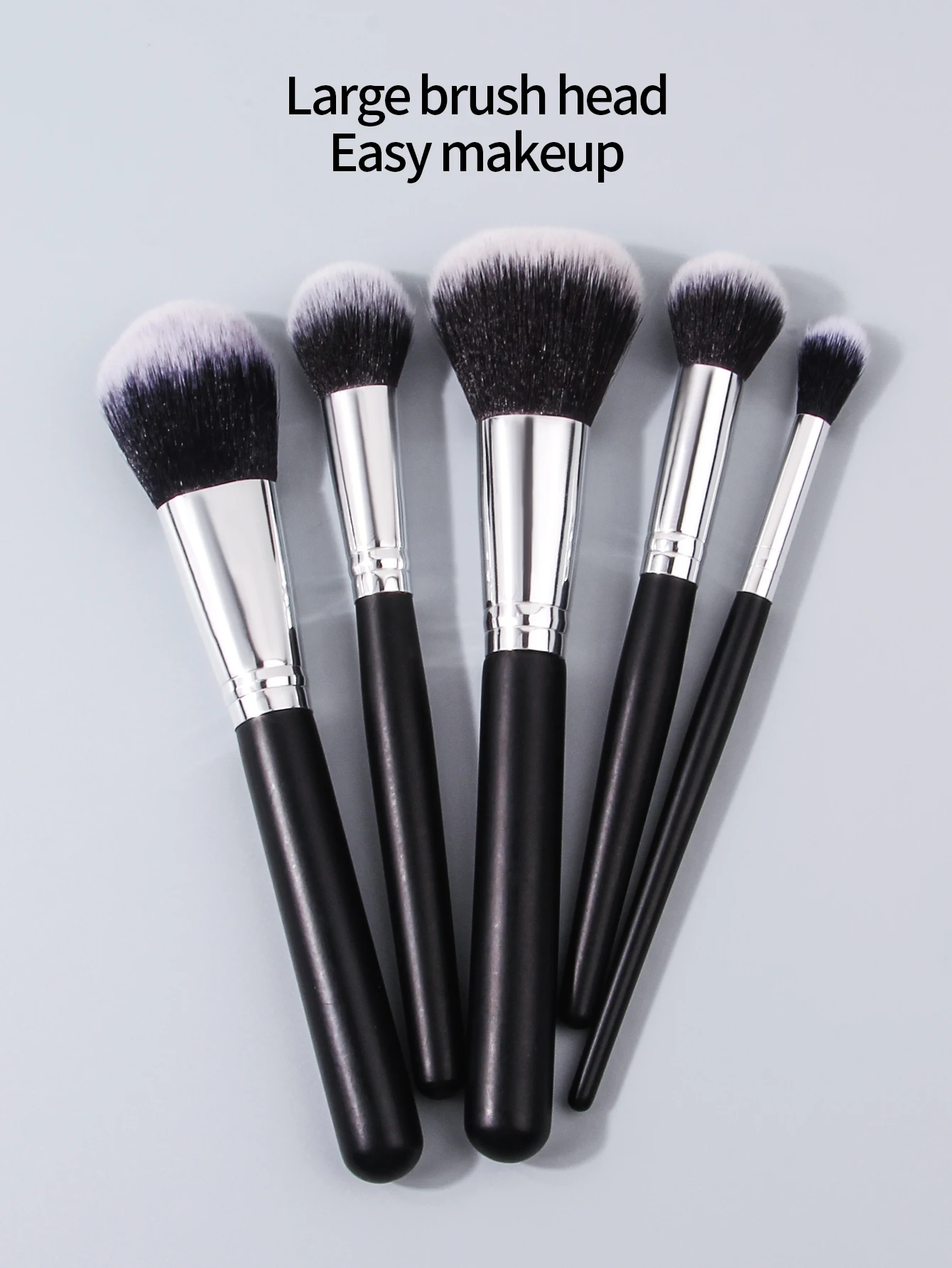 5PCS black makeup brush set, blush brush, powder brush, contouring brush, highlight brush, facial makeup brush, beauty tools