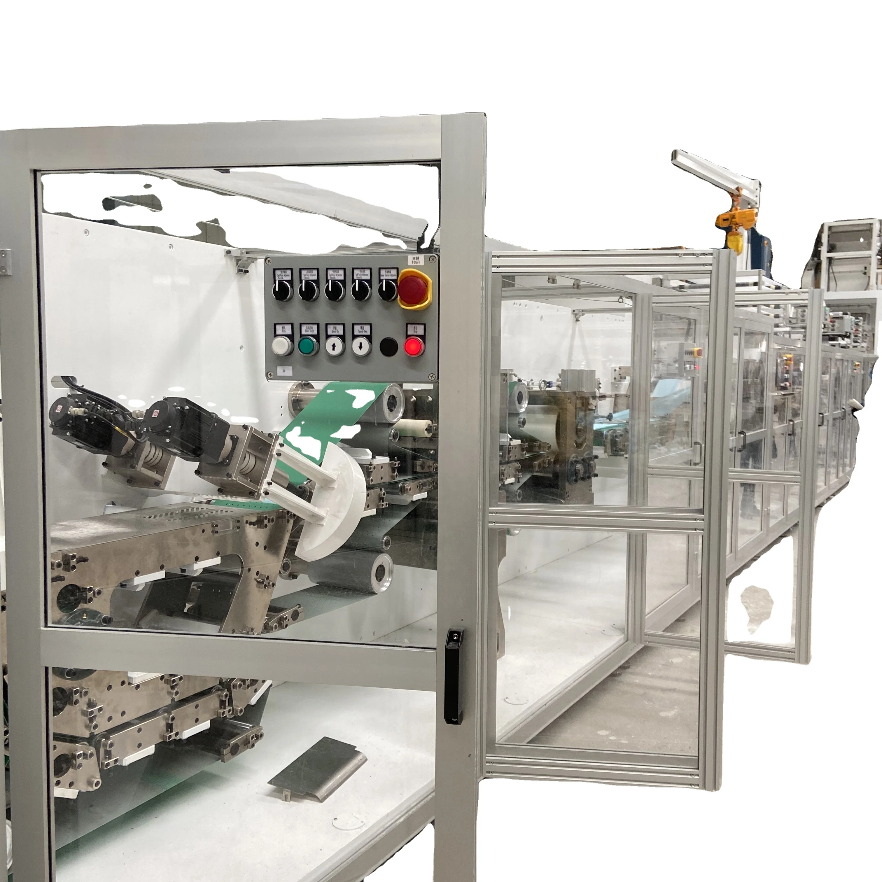 YG New Adult Sanitary Napkin Machine Laminating Production Line With Motor Pump Plc Gear For Sanitary Pad Making