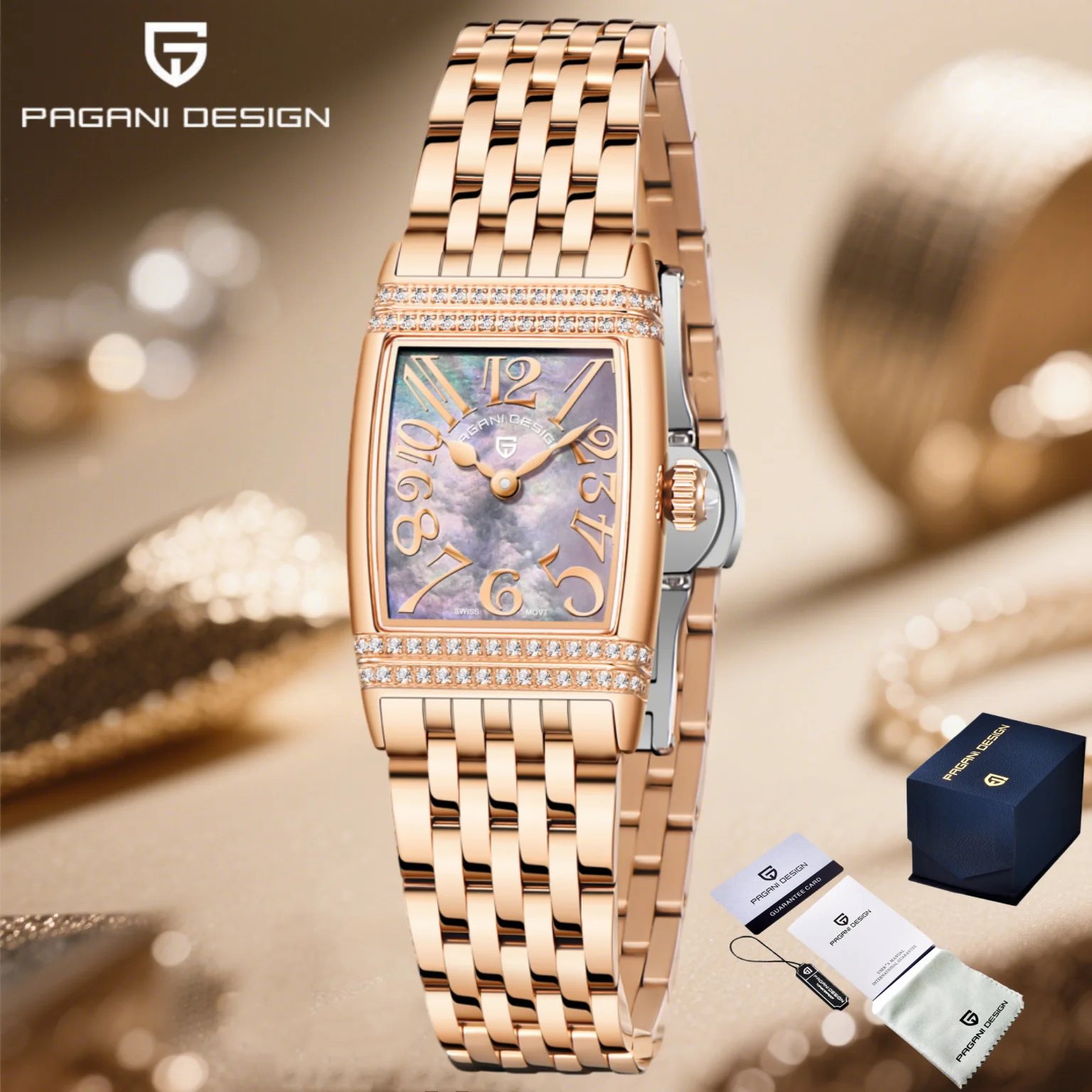 

PAGANI DESIGN 2025 New Women Quartz Watch Ronda 762 Fashion Sapphire Glass Stainless Steel 50Bar Classic Clock Reloj Mujer