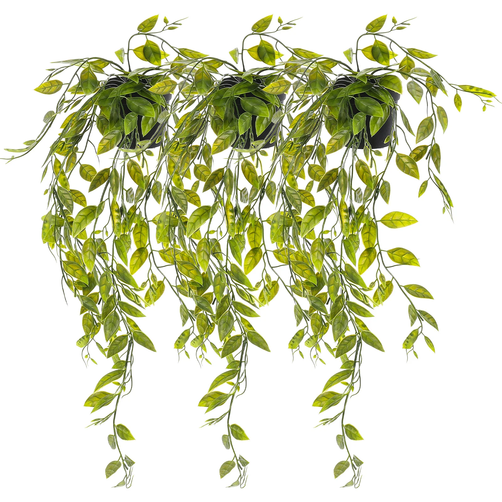 

3pcs Artificial With Pots Premium Greenery Plant Decor For Wedding Home Festival Fake Hanging Vine Plants Ceiling