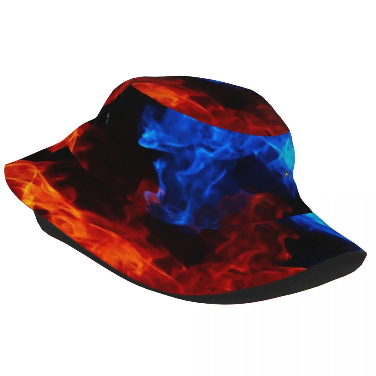 Fire Print Bucket Hat Fisherman Foldable Women Men Sunscreen Shade Cap