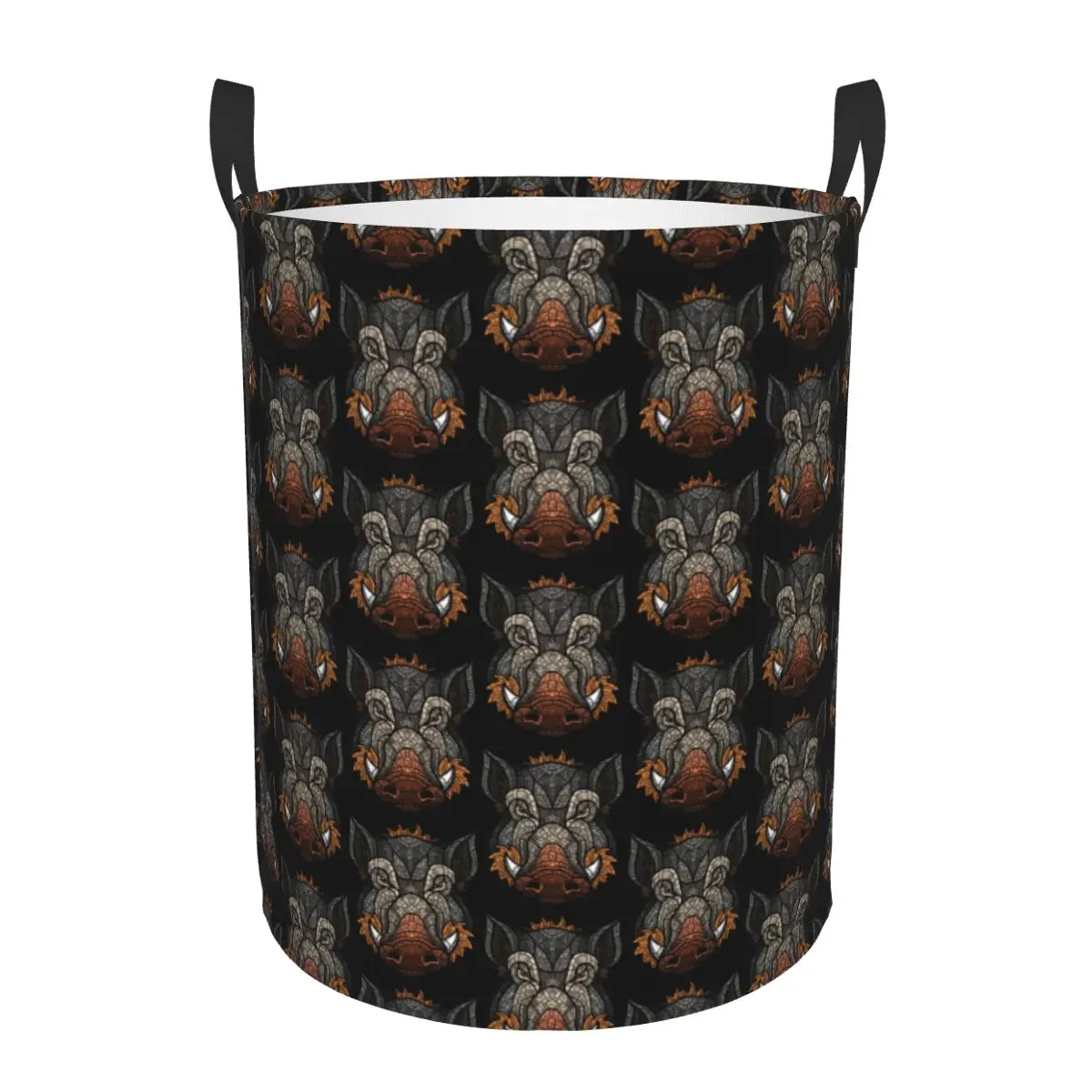 Custom Wild Boar Feral Pig Laundry Basket Foldable Large Capacity Clothes Storage Bin Baby Hamper