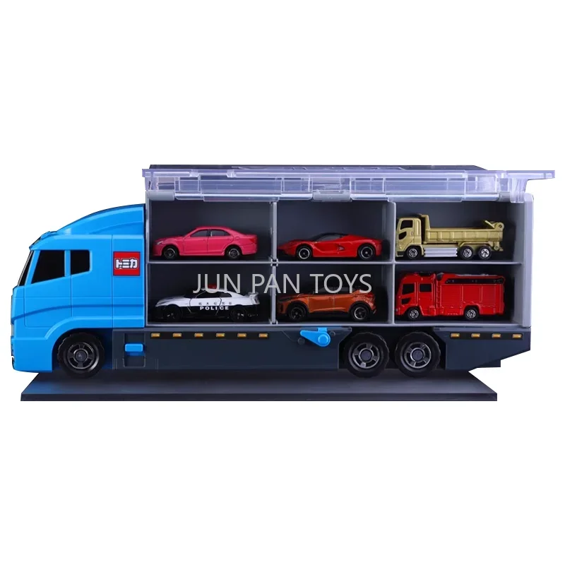 TAKARA TOMY Tomica Blauw Multifunctionele opslagcontainer Transportwagen Speelgoedmotorvoertuig Diecast Model Cadeau voor kinderen Jongens